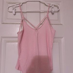 Charlotte Russe pink and white tank top